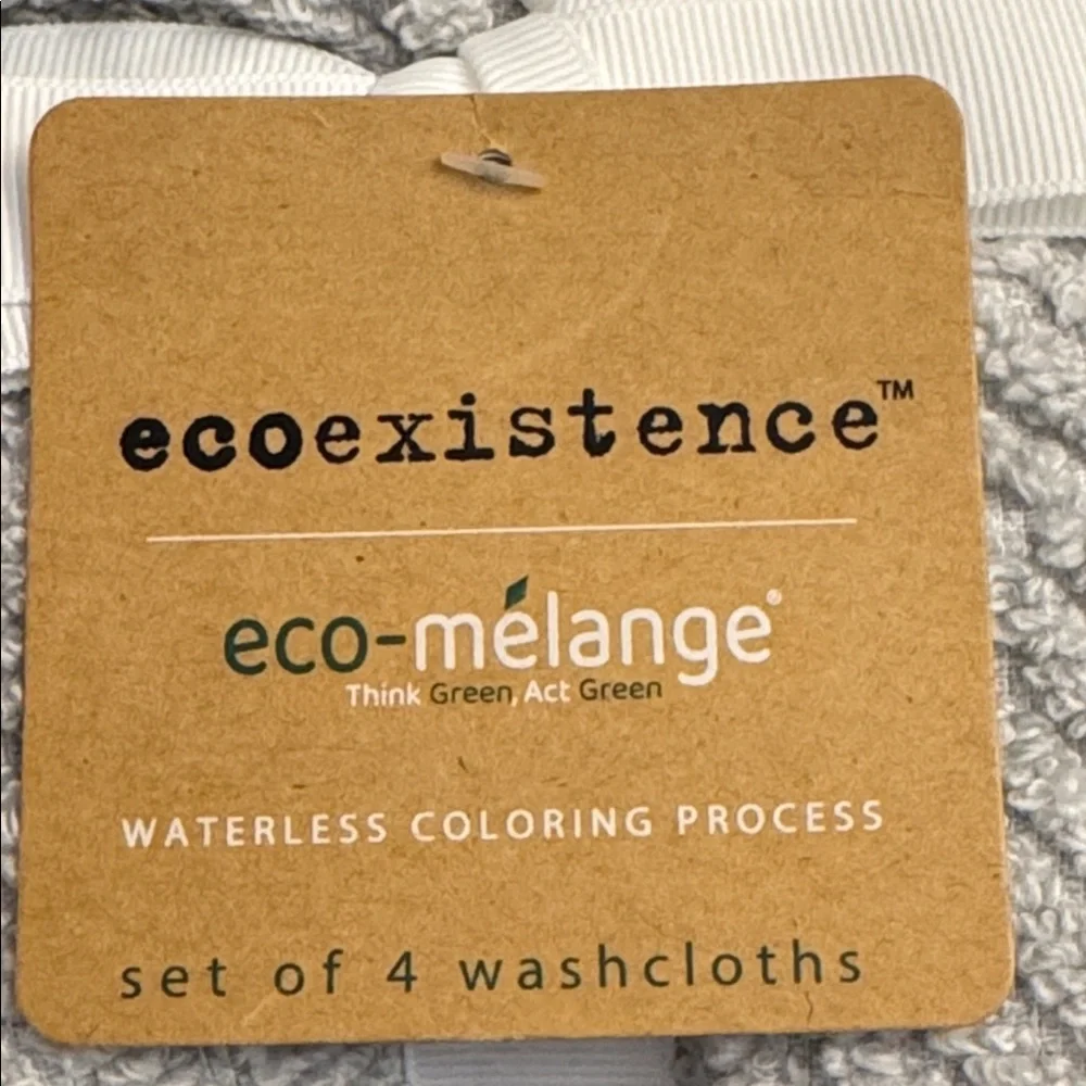 4pc Ecoexistence Eco-Melange Diagonal Stripes Bath Wash Towel Set - Heathergrey